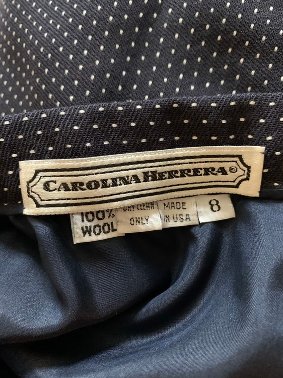 Carolina Herrera Polka Dot Lined 100% Wool Pencil 