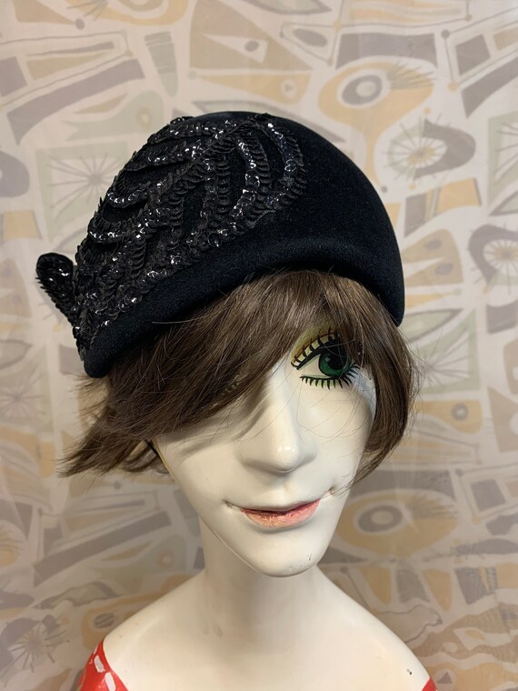 The Wm. H. Block Co. Black Sequin and Felted Velo… - image 3