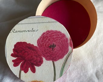 Floral Balsa Wood Gift Box: Felt Lined Keepsake Box