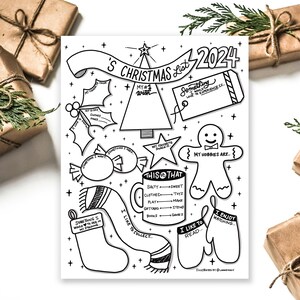 Weihnachts Wunschliste Vorlage - Schwarz und Weiß - Digital Download