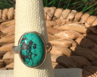 Turquoise Ring size 7 - 925 silver - Reiki infused