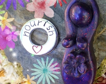 One Word, Word of the Year or Name custom request for goddesses you already own: one word, metal stamped disc