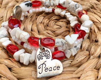 Peace in the Heart Wrap Bracelet - Reiki Infused