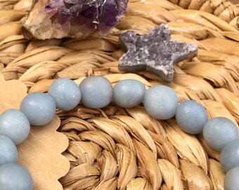 Angelite stretch bracelet - infused with Reiki