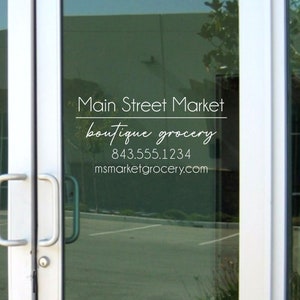 Business Name Window Decal | Window Lettering | Modern Business Name | Storefront Decal | Restaurant | Customized with Your Business Info