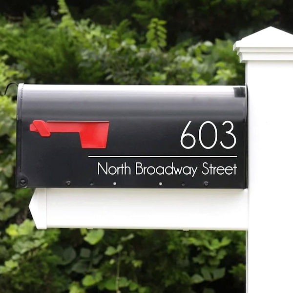 Modern Address Mailbox Decal | Street Address Mailbox  | Address for Mailbox | Personalized Mailbox | New Home | Curb Appeal | MBC