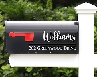 Name & Address Mailbox Decal | Last Name Mailbox | Address for Mailbox | Personalized Mailbox | House Warming Gift | New Home | Curb Appeal