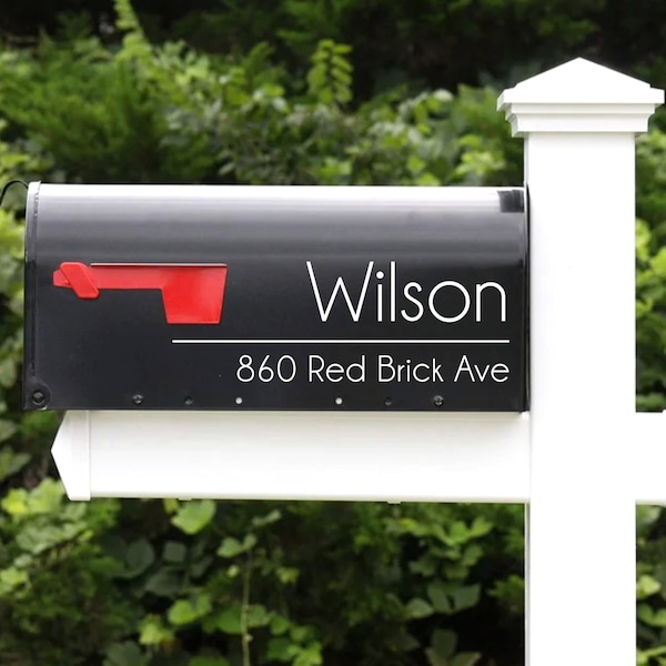 Modern Name and Address Mailbox Decal | Street Address Mailbox  | Address for Mailbox | Personalized Mailbox | New Home | Curb Appeal | MNC