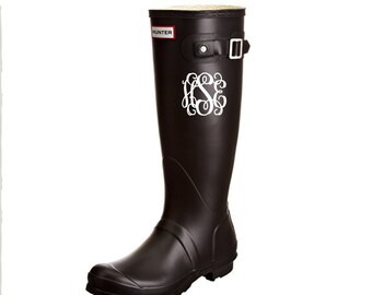 monogrammed hunter rain boots