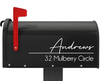 Name and Address Mailbox Decal | Street Address Mailbox  | Address for Mailbox | Personalized Mailbox | New Home | Curb Appeal | RSCHA-LR