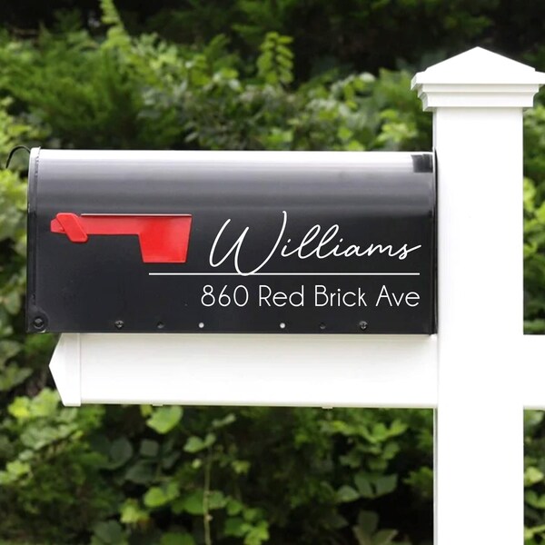 Name and Address Mailbox Decal | Street Address Mailbox  | Address for Mailbox | Personalized Mailbox | New Home | Curb Appeal | RSCHA-LR