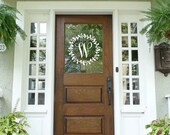 Monogram Door Decal Glass Front Door Laurel Wreath Sticker Fall Porch Fall Door Front Door Decor House Warming Gift