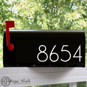 Modern Mailbox Number Decal | Address Decal | Mailbox Sticker | New Home | Curb Appeal | C