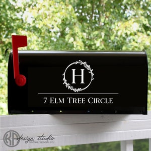 Farm House Monogram Mailbox Decal | Address Decal | Last Name Monogram | Personalized Mailbox | House Warming Gift | New Home | MBW9B