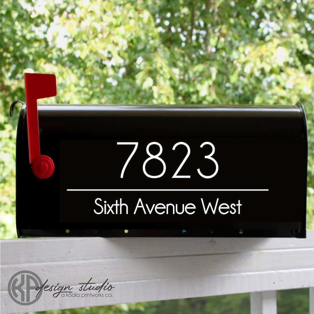 Modern Address Mailbox Decal | Street Address Mailbox | Address for ...