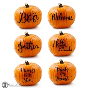 Pumpkin Decals | Pumpkin Quote Decal | Pumpkin Monogram Sticker | Fall Porch Decor | Fall Decal | Front Door | Halloween Decorations