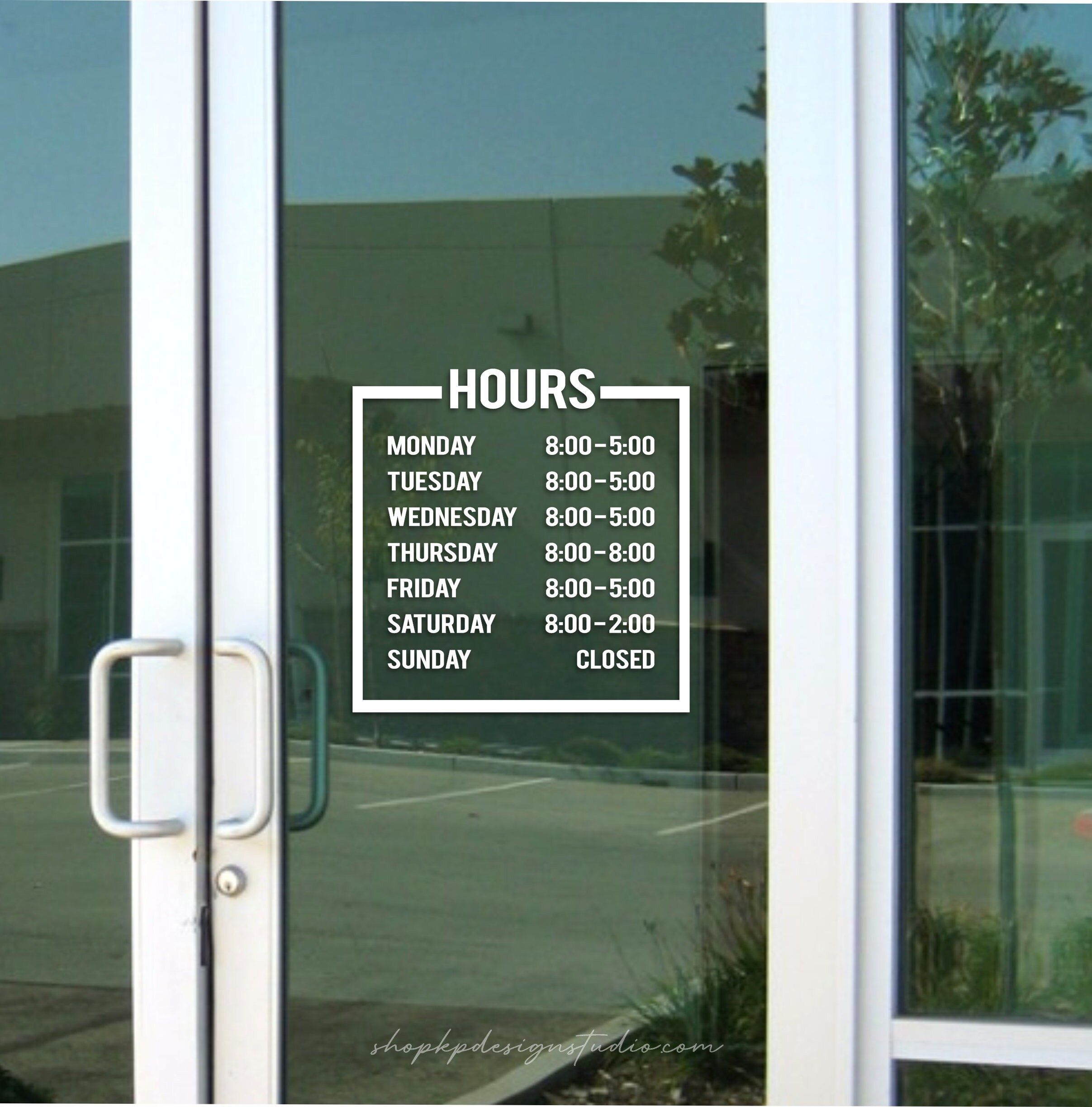 Hours Window Decal | Hours of Operation | Storefront | Business Hours ...