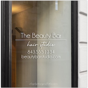 Business Name Window Decal | Window Lettering | Modern Business | Storefront Decal | Salon Window Decal | Customized with Your Business Info