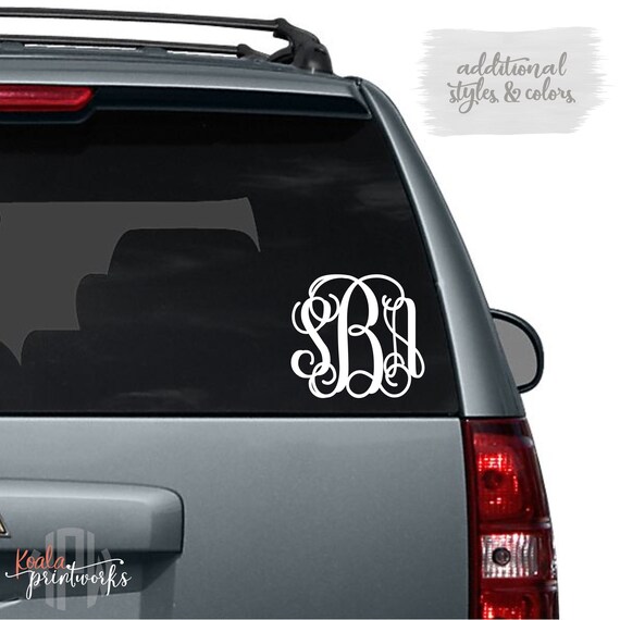 Car Window Monogram Car Decal Vinyl Monogram Car Window Etsy