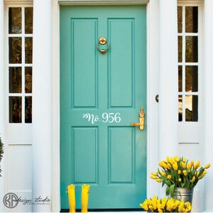 Street Number Front Door Decal House Apartment Address Decal House No. Personalized Home House Warming Gift Vinyl Front Door W image 2