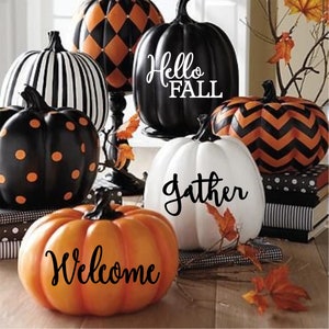 Pumpkin Decals | Pumpkin Quote Decal | Pumpkin Monogram Sticker | Fall Porch Decor | Fall Decal | Front Door | Halloween Decorations