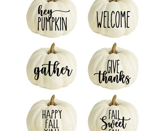 Pumpkin Decals | Pumpkin Quote Decal | Pumpkin Monogram Sticker | Fall Porch Decor | Fall Decal | Halloween Decorations | Farmhouse Fall