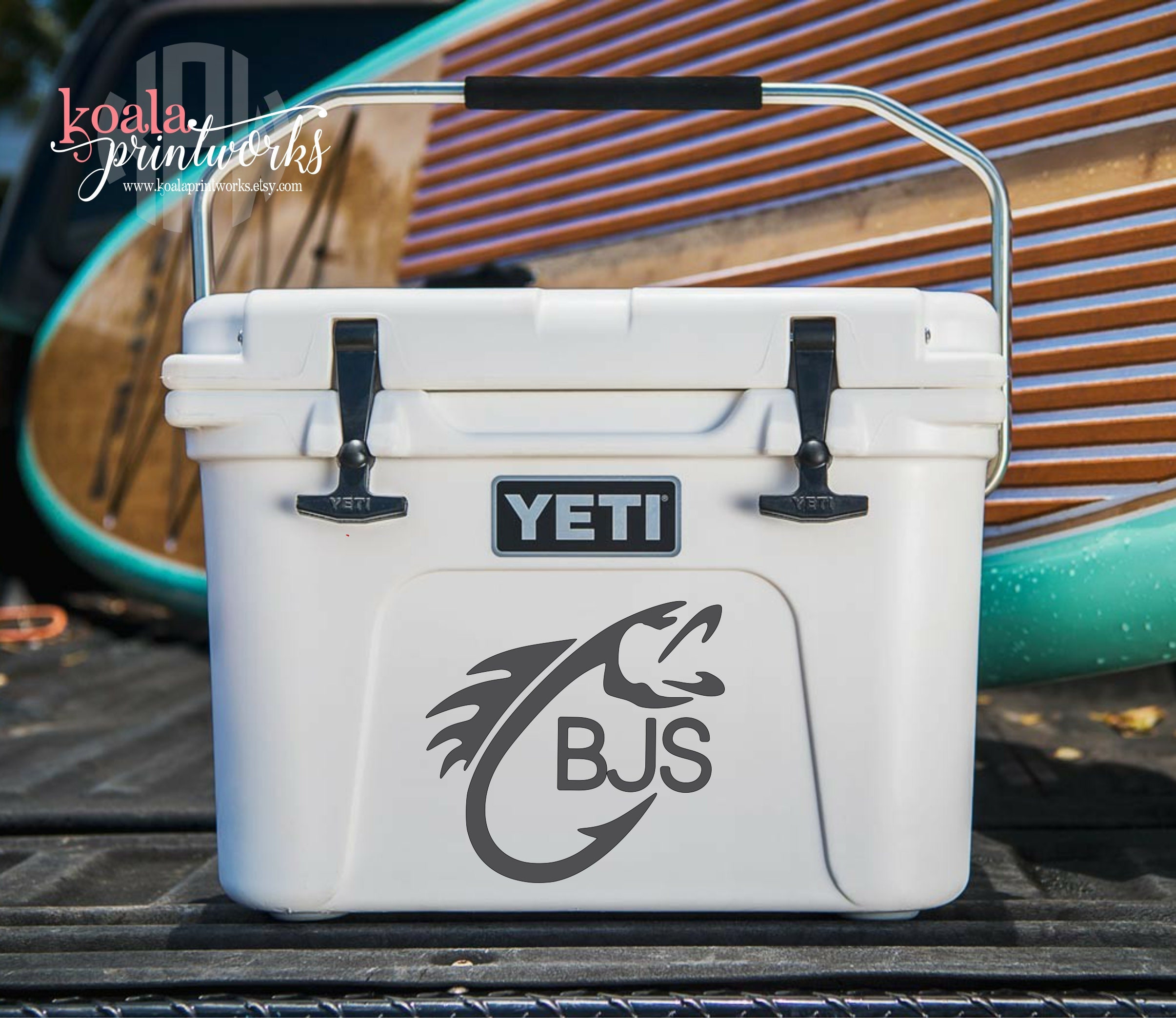 Yeti Cooler Fish Hook Decal Cooler for Men Personalized Etsy