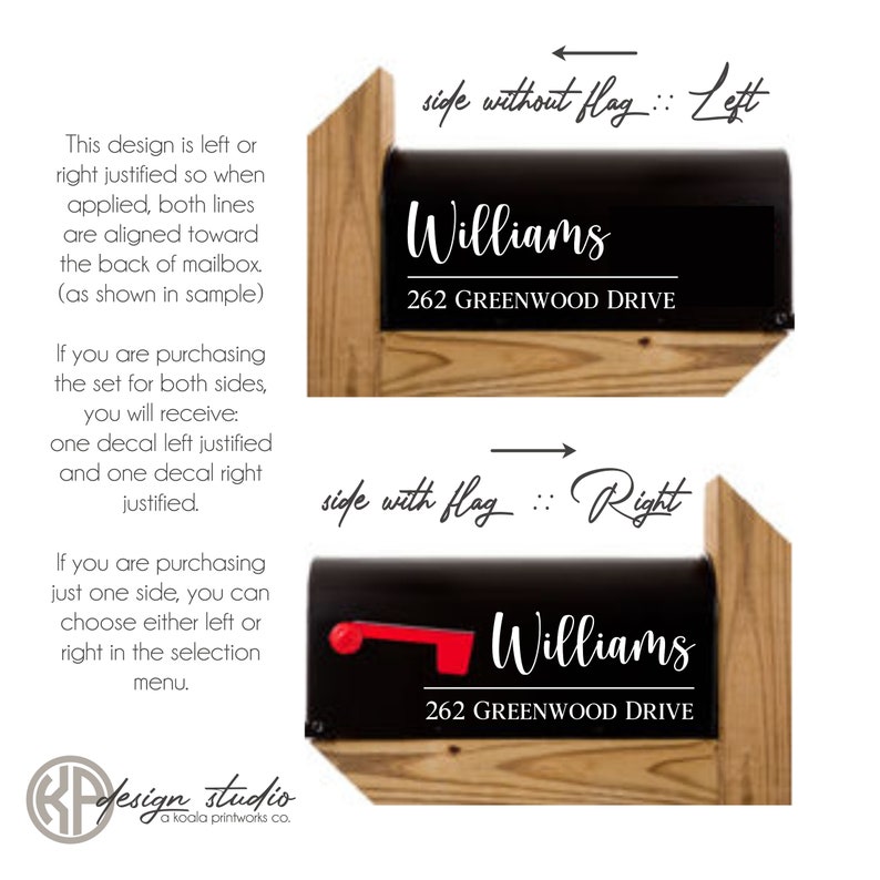 Name & Address Mailbox Decal Last Name Mailbox Address for Etsy