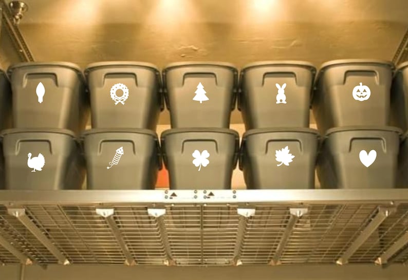 Storage Bin Decal Holiday Storage Label Large Storage Tote Etsy