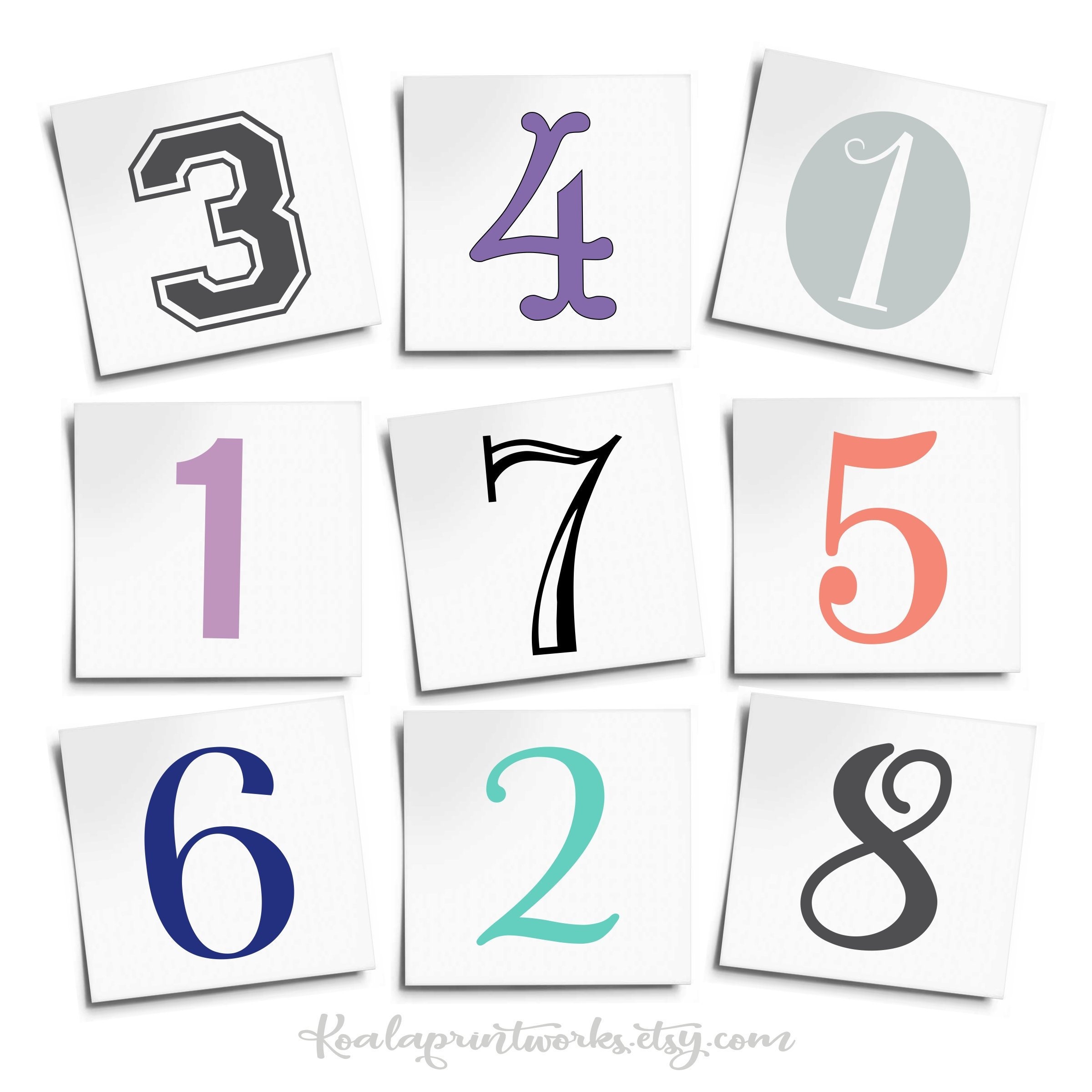 Number Decal Vinyl Number Sticker Wedding Table Numbers Etsy