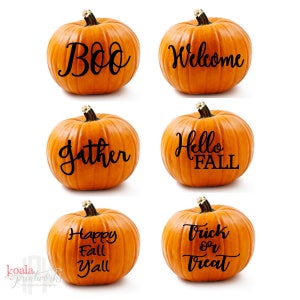 Pumpkin Decals Pumpkin Quote Decal Pumpkin Monogram Sticker Fall Porch Decor Fall Decal Front Door Halloween Decorations image 2