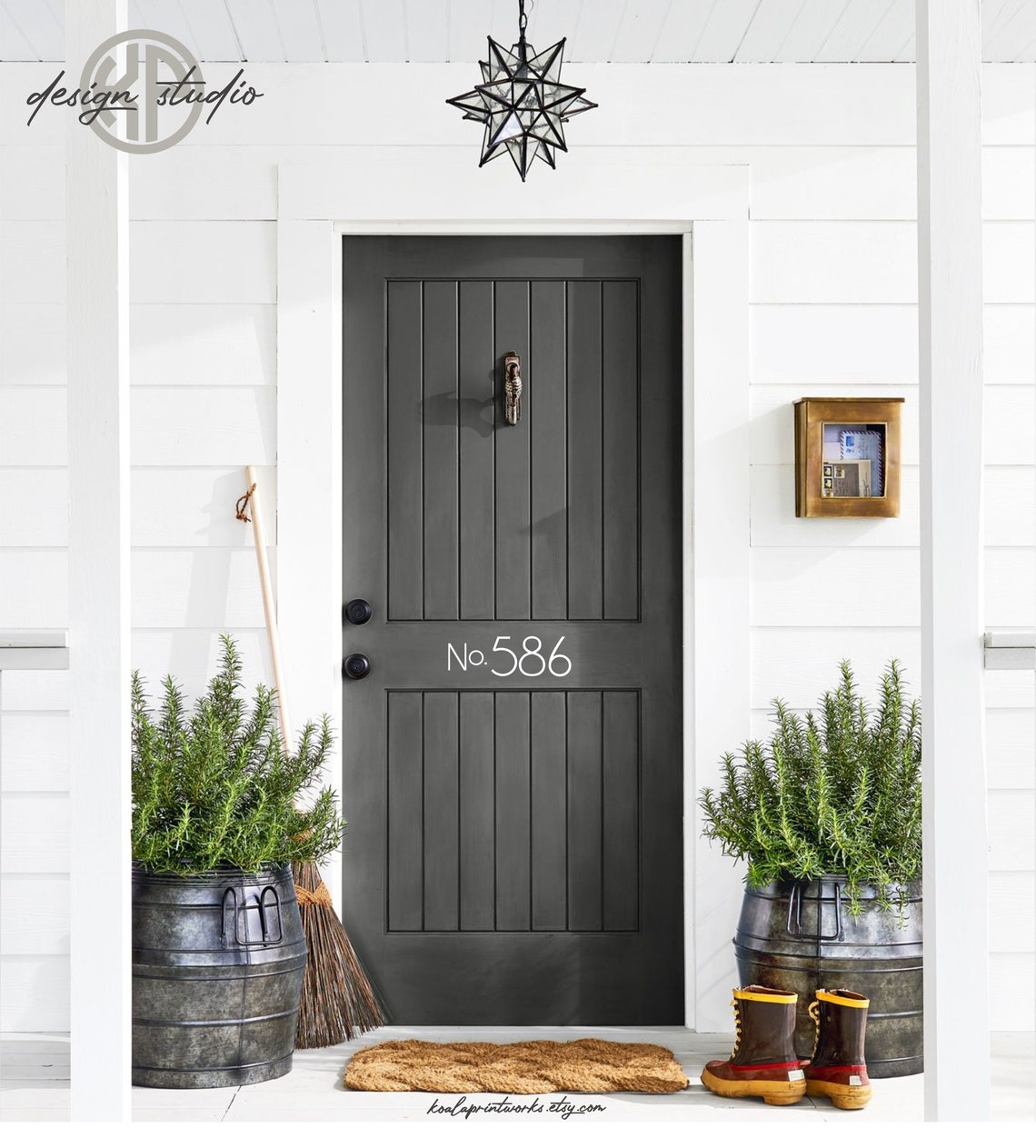 Front Door Number Decal Modern House Apartment Number Decal - Etsy