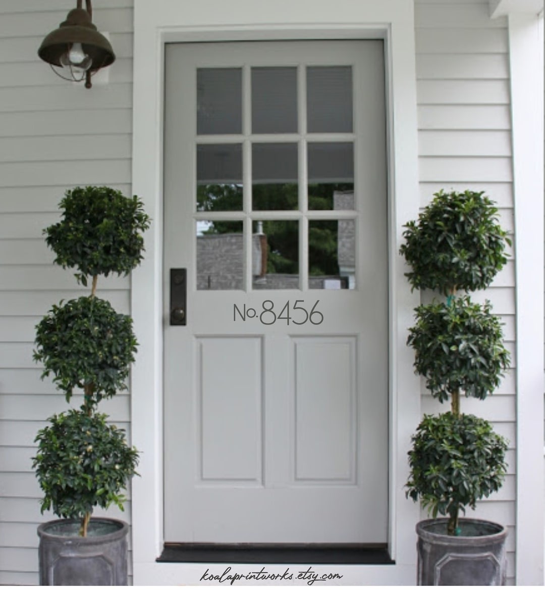 Front Door Number Decal Modern House Apartment Number Decal Fall Porch