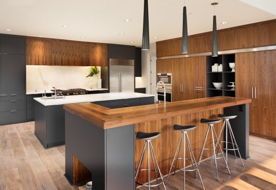 Live Edge Wood Countertops Butcher Block Maple Black Etsy