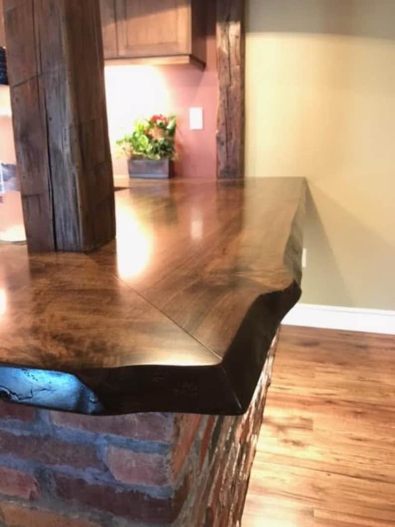 Live Edge Wood Countertops Butcher Block Maple Black Etsy