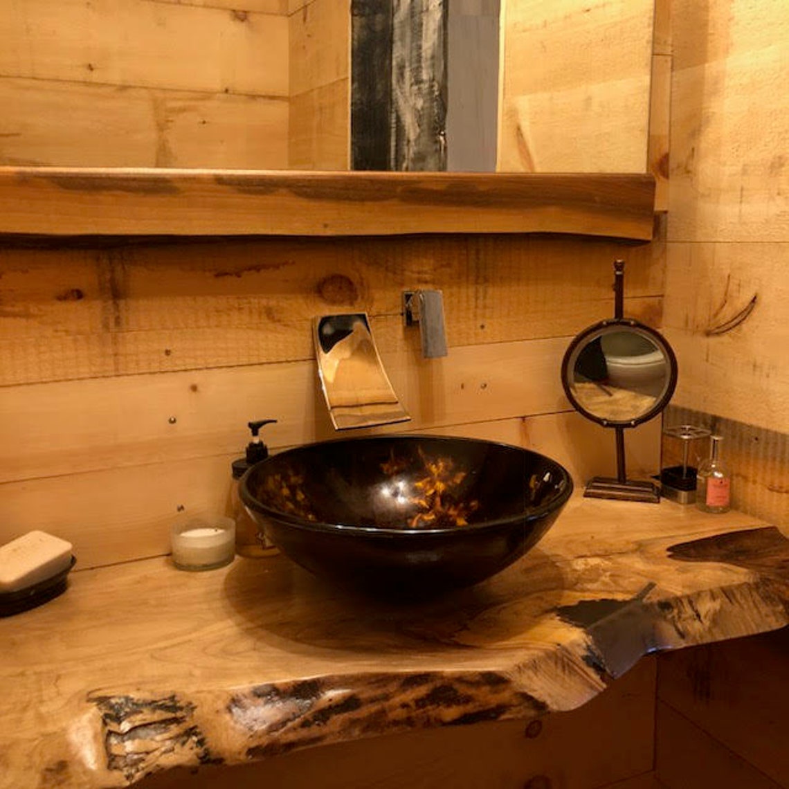 Contador de baño LIVE EDGE vanidad de baño Live Edge | Etsy