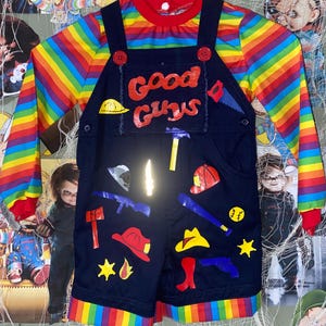 18 m.  Chucky Good Guy Halloween - Dress Up Costume.    Size  - 18 months shorts coveralls