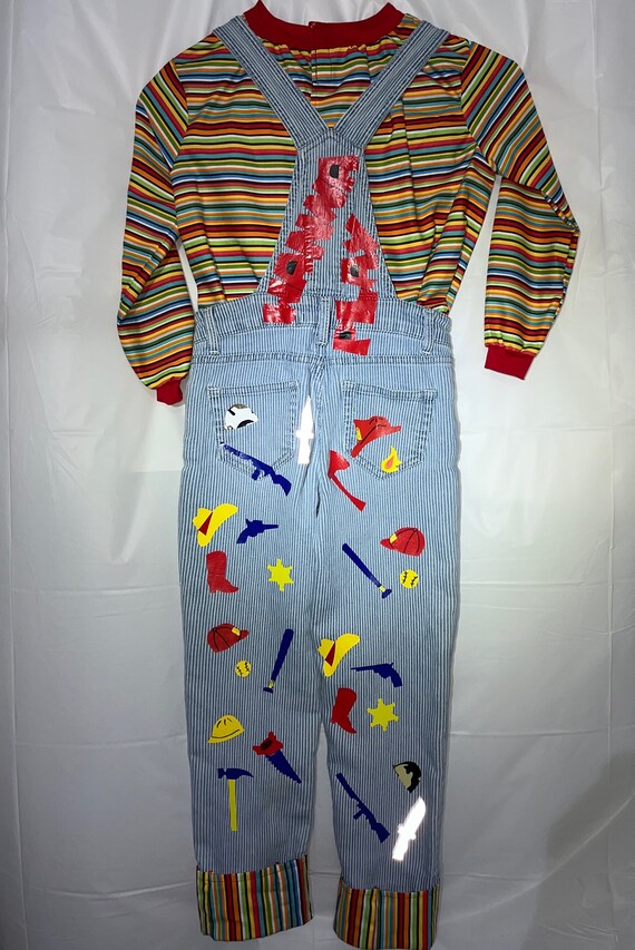 Kid dressed up as chucky for halloween sale