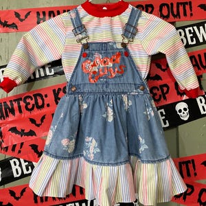 12 months .  Chucky Good Guy Halloween - Dress Up Costume.    Size  - 12 months
