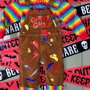 12 months .  Chucky Good Guy Halloween - Dress Up Costume.    Size  - 12 months