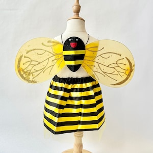 Buzzing Fairy: 4-Piece Bee Costume Set for Girls with Wings, Tutu, Wand, and Headband
