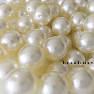 Ivory Faux Pearls Beads - 18mm -  1lb - Approx 144 pcs - Elegant and unique centerpiece decor or jewelry material