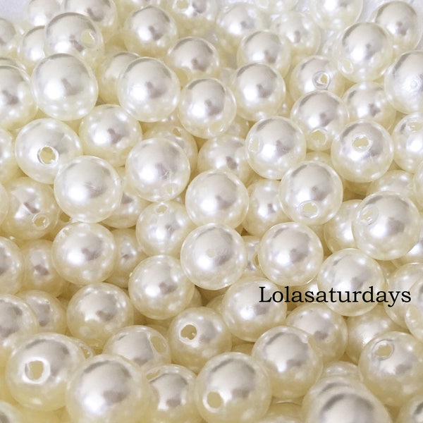 Ivory Faux Pearls Beads - 10mm -  1lb - Approx 1000 pcs - Elegant and unique centerpiece decor or jewelry material