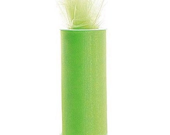 TULLE Fabric Spool - 1 Roll 6" X 75' (25 Yards) - Wedding decor, tutu, party materials - Apple Green