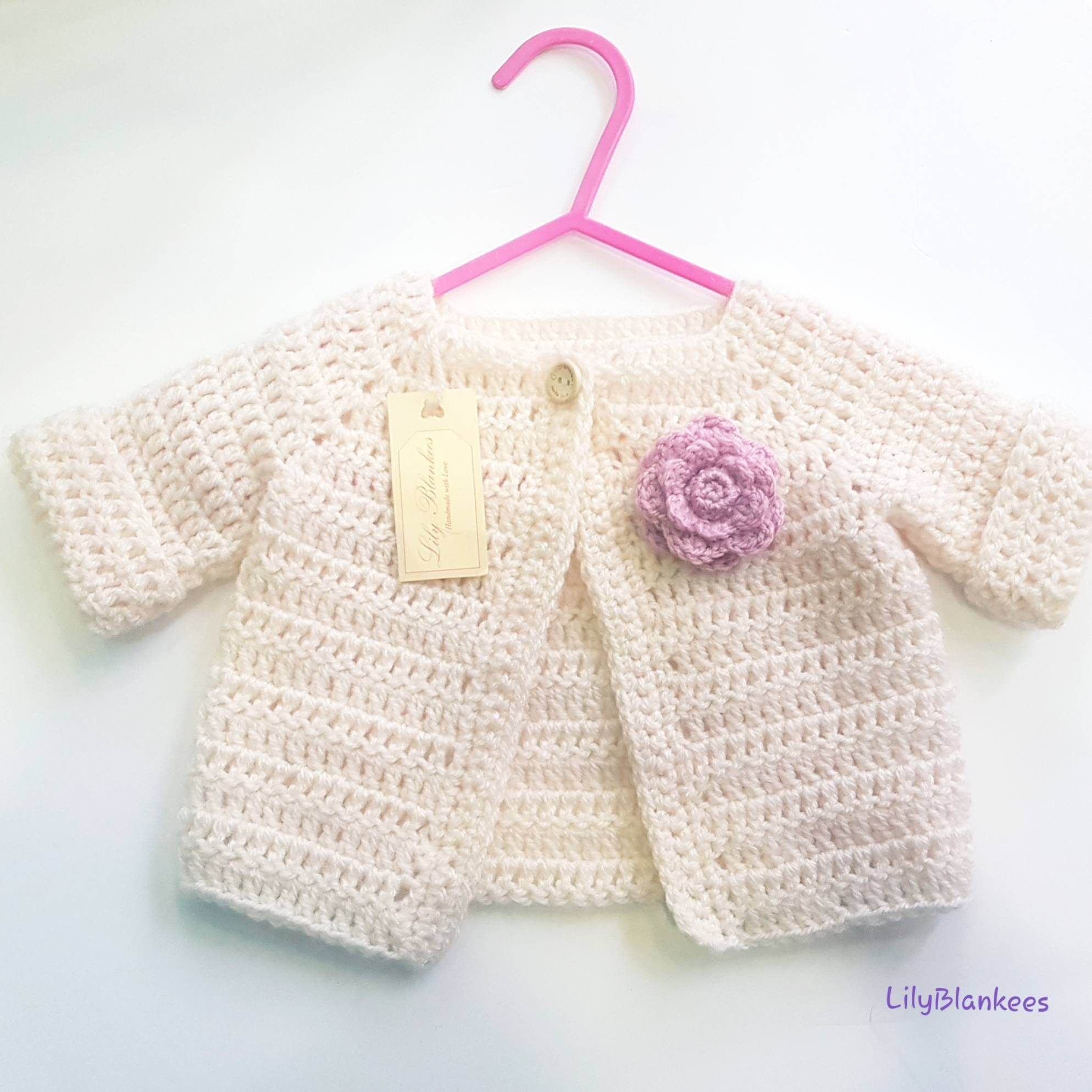 Crochet Baby Girl Dress Cardigan Booties and Hat. Crochet Etsy UK