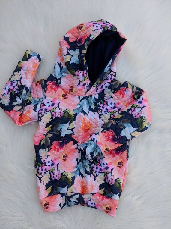 floral hooded sweatshirt