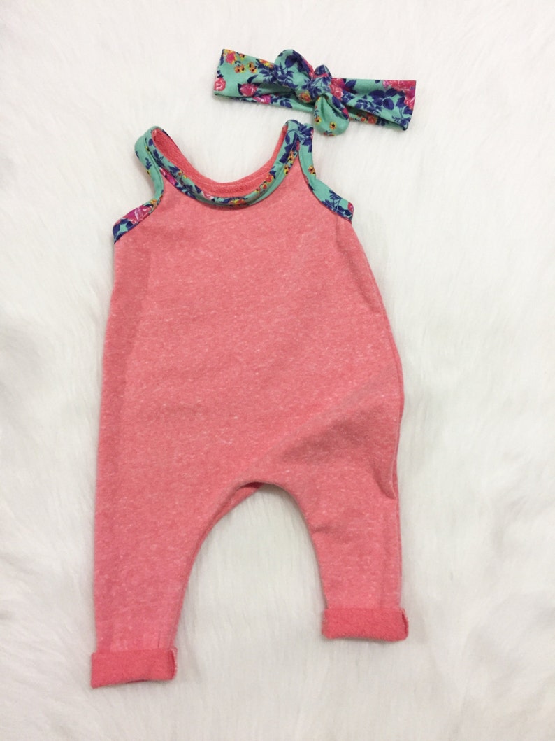 Baby Romper Harem Romper Short Romper Pink Romper Etsy