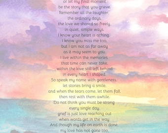 Poems from Deceased Loved One, Poems for Grief, Memorial Poem (Digital Download)