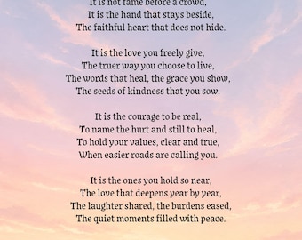Meaningful Poems, Printable Inspirational Poem, Encouragement Gift, Wall Art