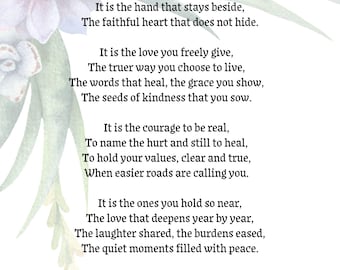 Meaningful Poems, Printable Inspirational Poem, Encouragement Gift, Wall Art